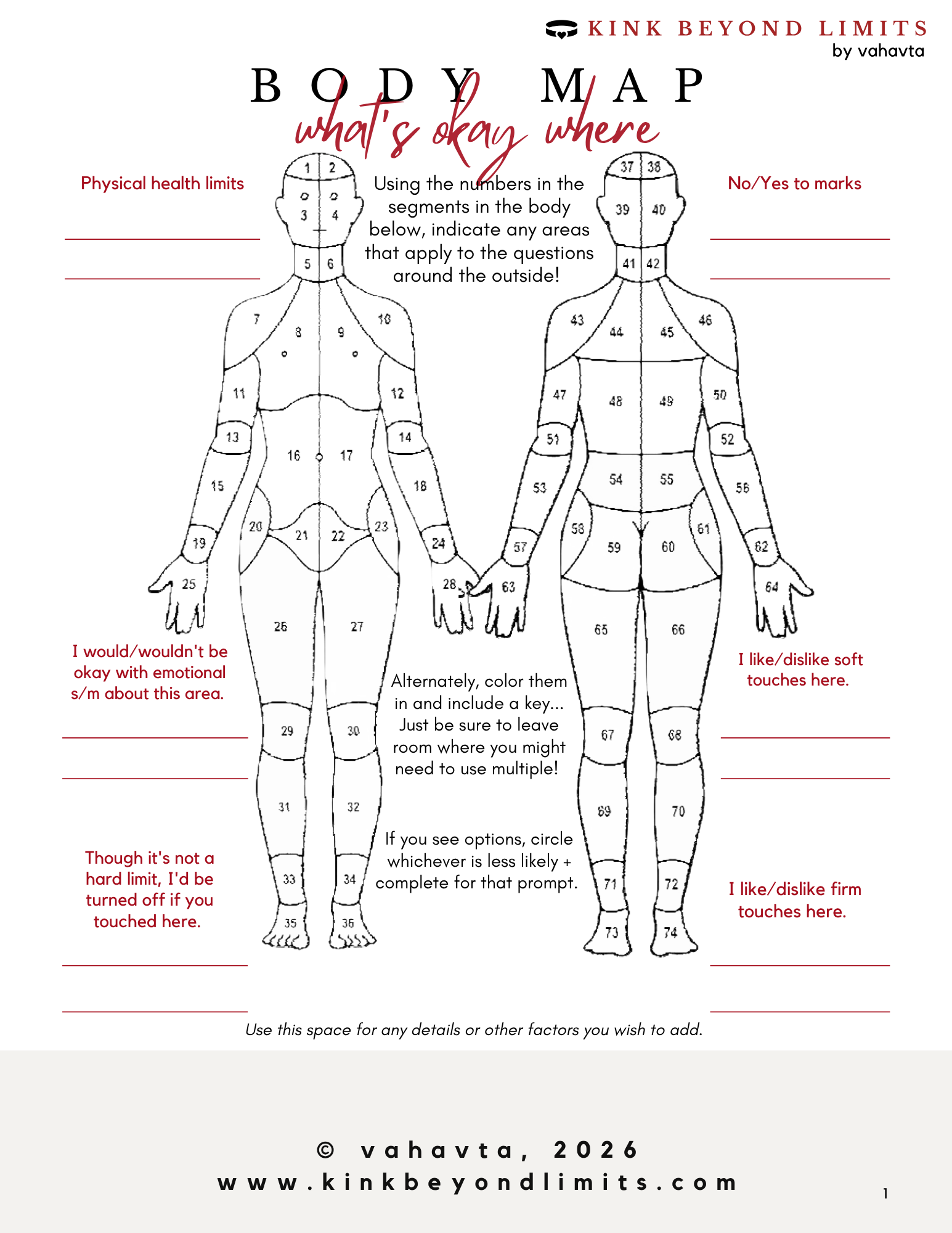 Watermarked Body Map workbook exercise page